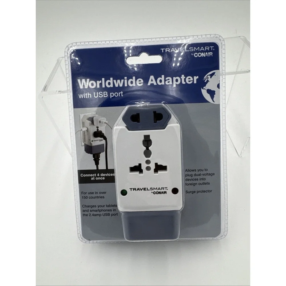 Worldwide Adapter with USB port Travelsmart by‎ Conair - BRAND NEW -